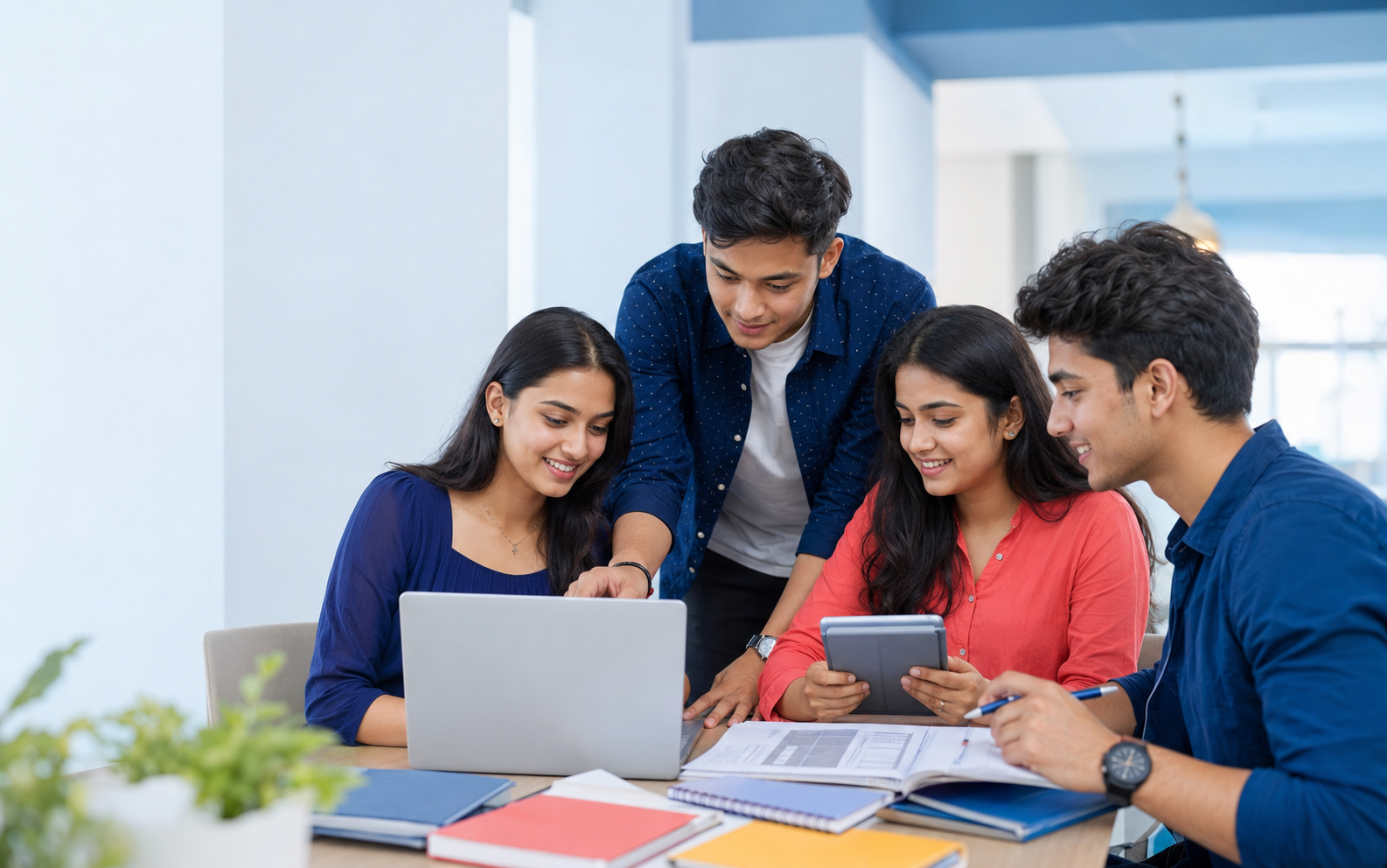 Students learning together at YB Academy